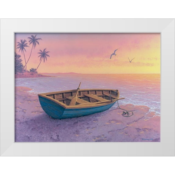 Courtney, Richard 14x12 White Modern Wood Framed Museum Art Print Titled - Life is but a Dream
