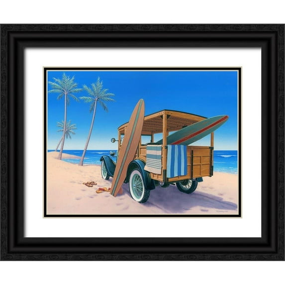 Courtney, Richard 24x19 Black Ornate Wood Framed with Double Matting Museum Art Print Titled - The Good Ole Days