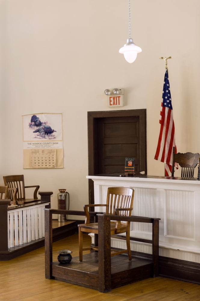 Courtroom of the Old Monroe County Courthouse Monroeville Monroe County Alabama USA Canvas Art - Panoramic Images (18 x 24)