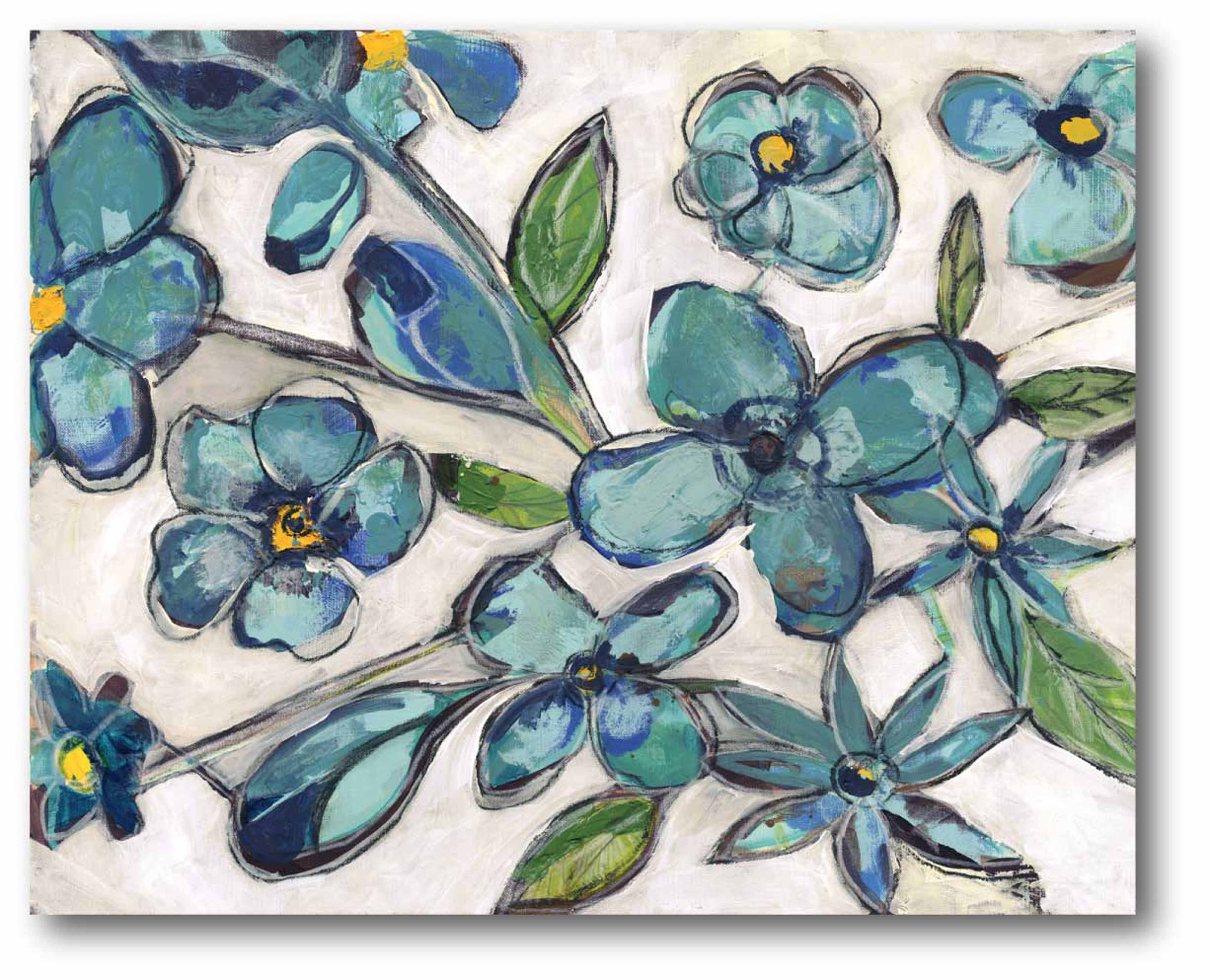 Courtside Market Aqua Floral I Gallery-Wrapped Canvas Wall Art, 16x20