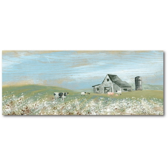 Courtside Market Barn in the field Gallery-Wrapped Canvas Wall Art, 12x30
