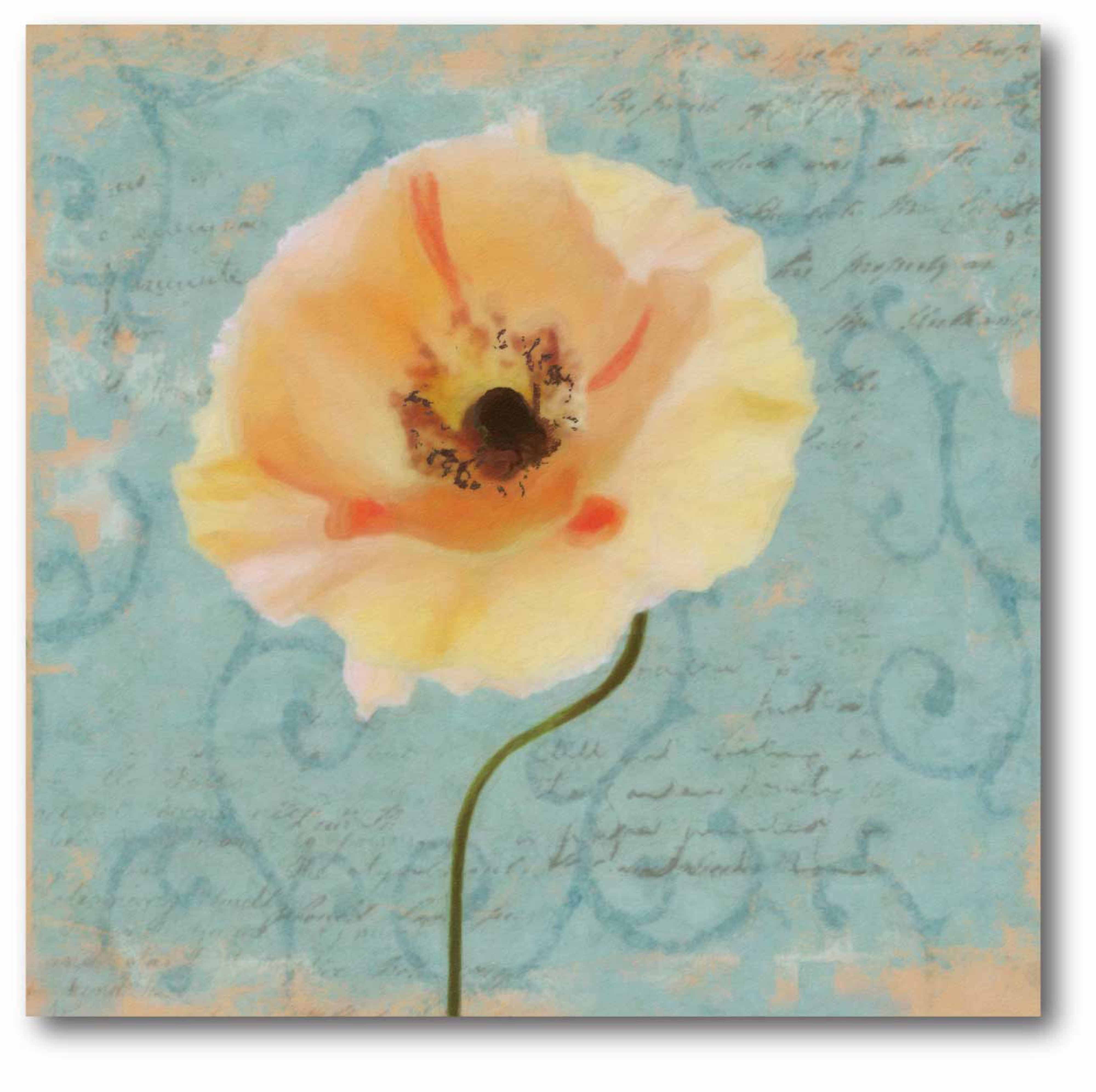 Courtside Market Blue Poppy Script II Gallery-Wrapped Canvas Wall Art, 16x16