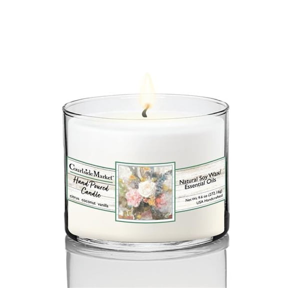 Courtside Market CAN-SC990-CIR 9.6 oz Table Bouquet II Circular Candle Glass, Clear
