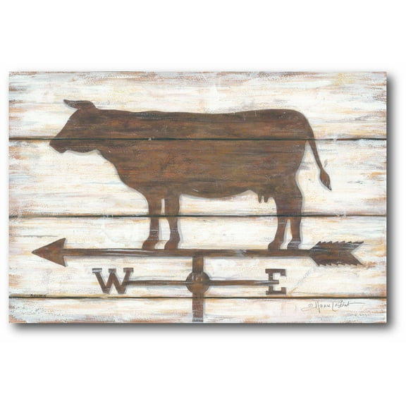 Courtside Market Farmhouse Cow Gallery-Wrapped Canvas Wall Art, 12x18