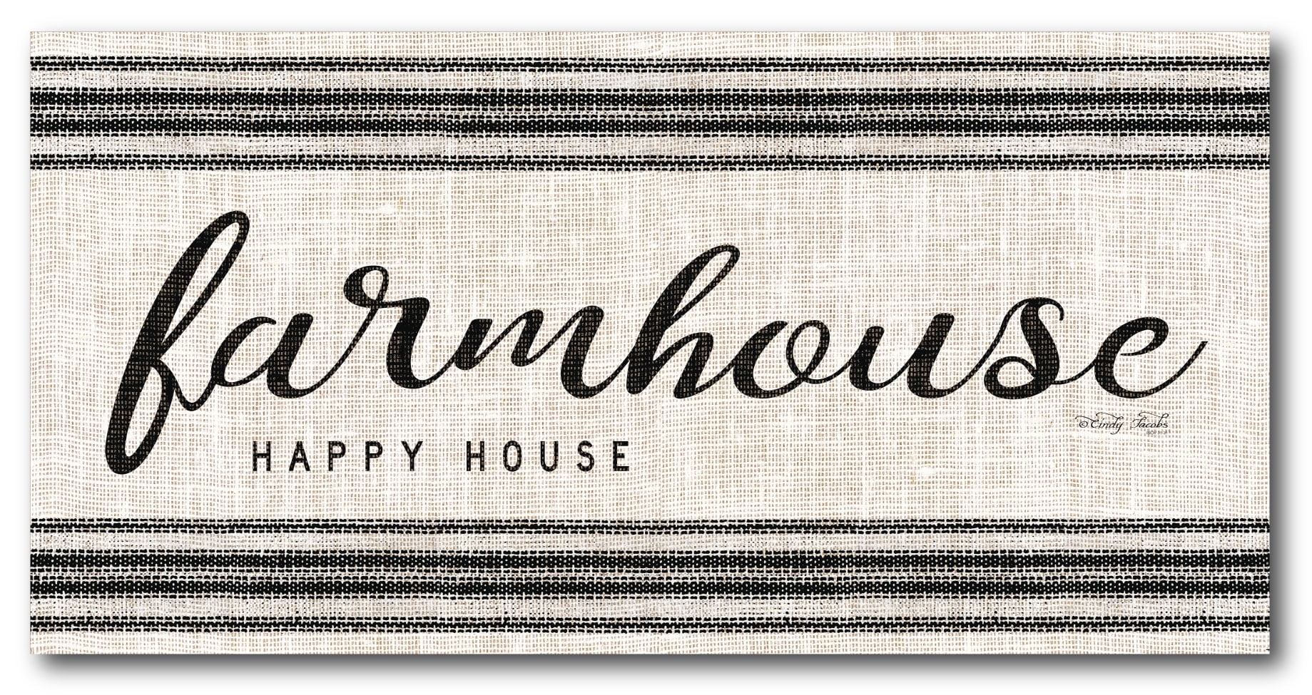 Courtside Market Farmhouse Happy House Gallery-Wrapped Canvas Wall Art, 12x24