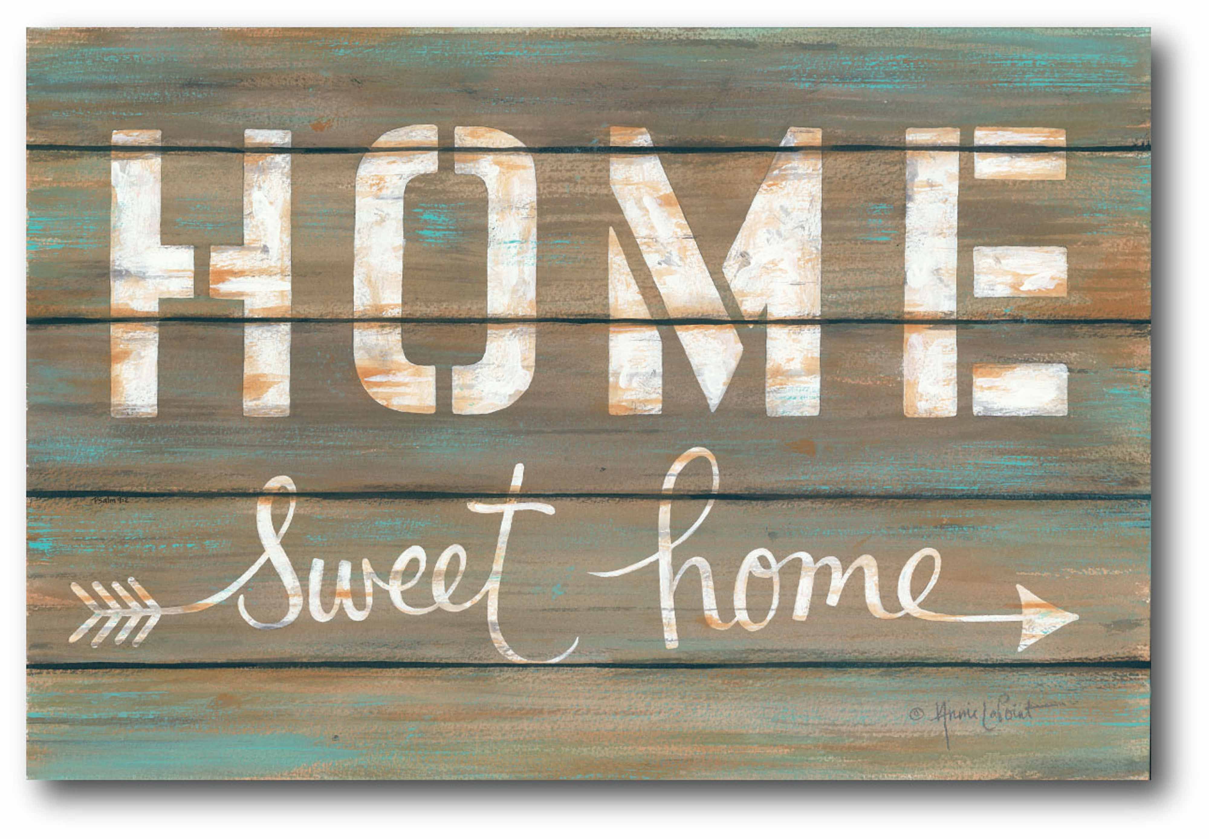Courtside Market Farmhouse Home Sweet Home Gallery-Wrapped Canvas Wall Art, 12x18