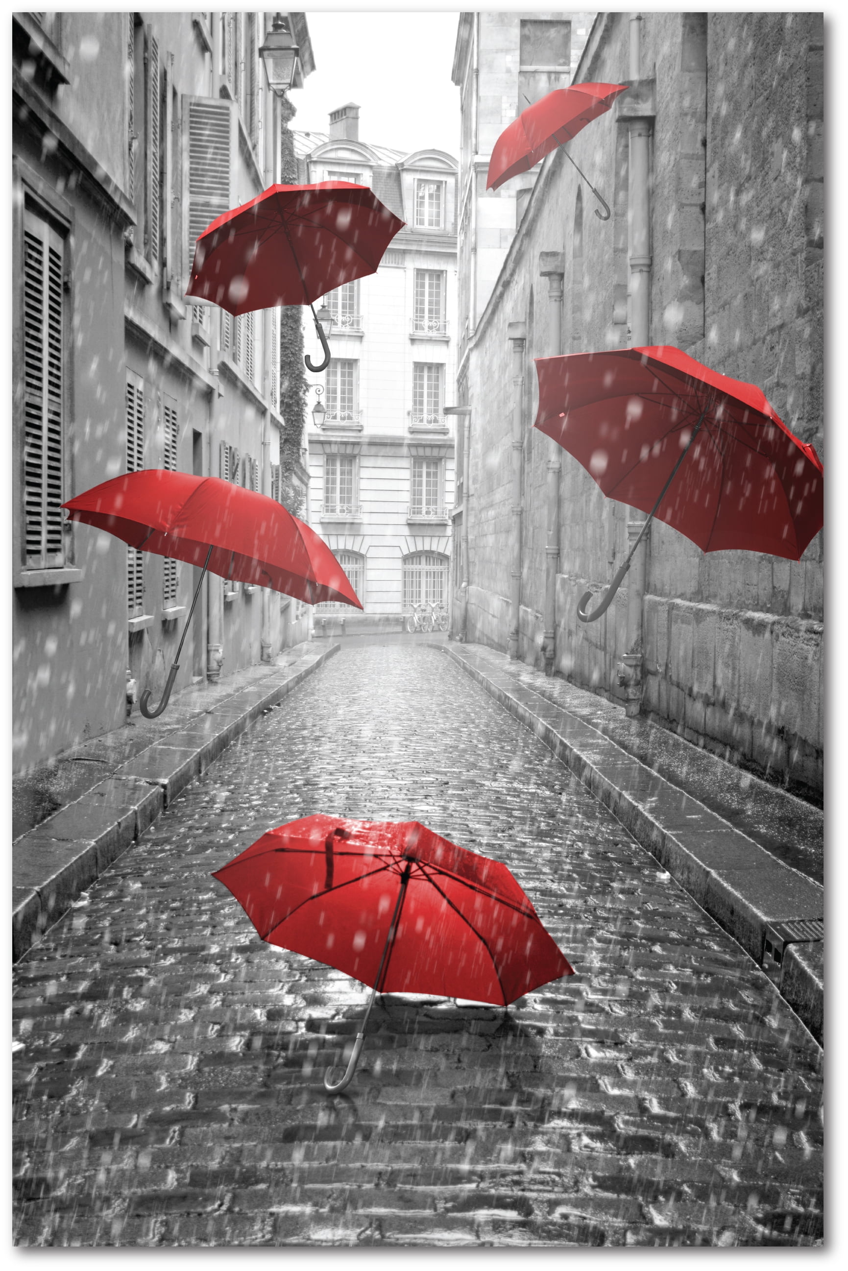 Courtside Market Floating Umbrellas 18"x26" Gallery-Wrapped Canvas Wall Art