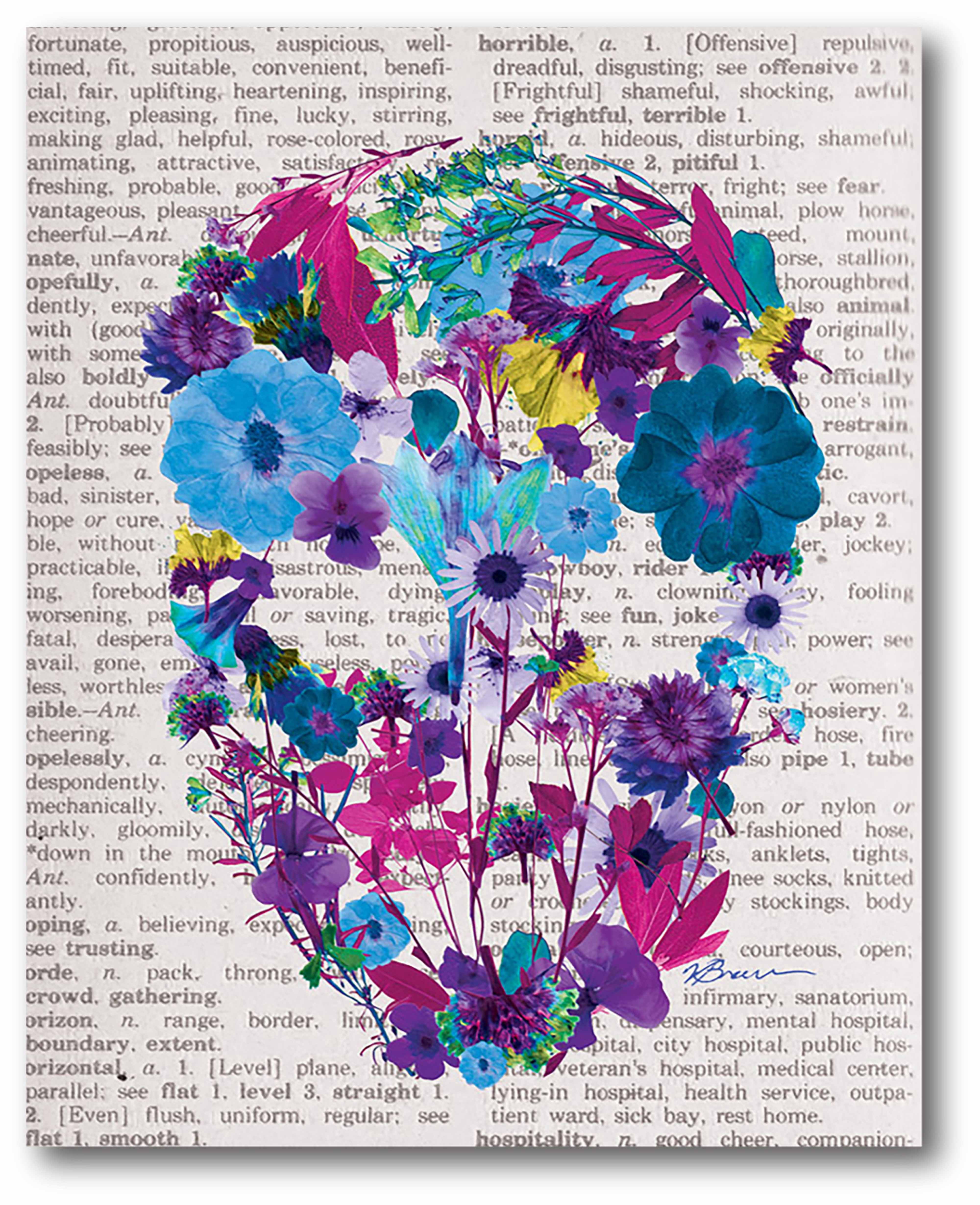 Courtside Market Flower Skull I Wrapped Canvas Gallery-Wrapped Canvas Wall Art, 16x20