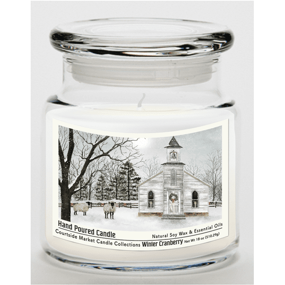 Courtside Market Merry Christmas Candle Glass Jar with Glass Lid