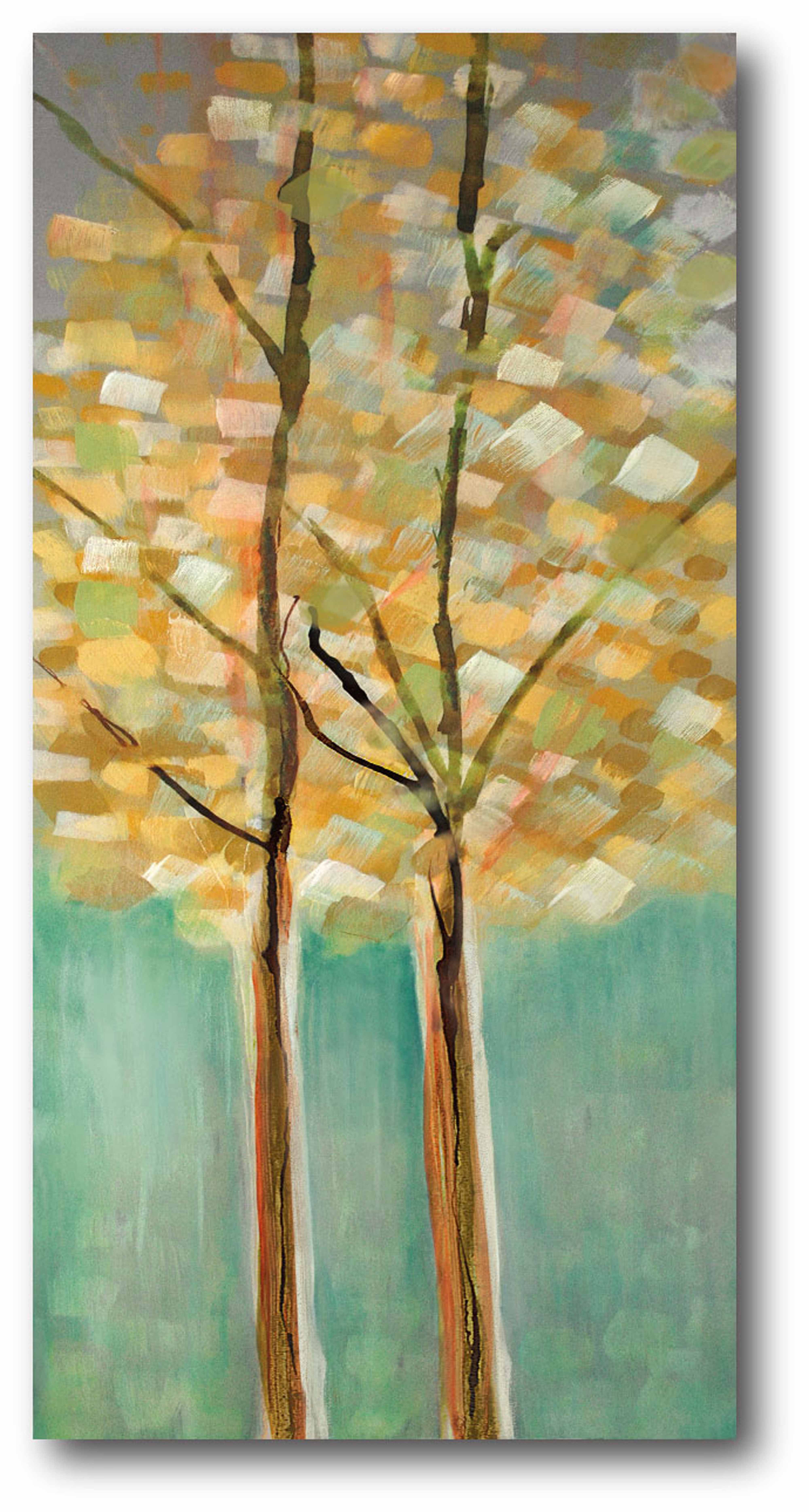 Courtside Market Modern Teal Trees II Gallery-Wrapped Canvas Wall Art, 12x24