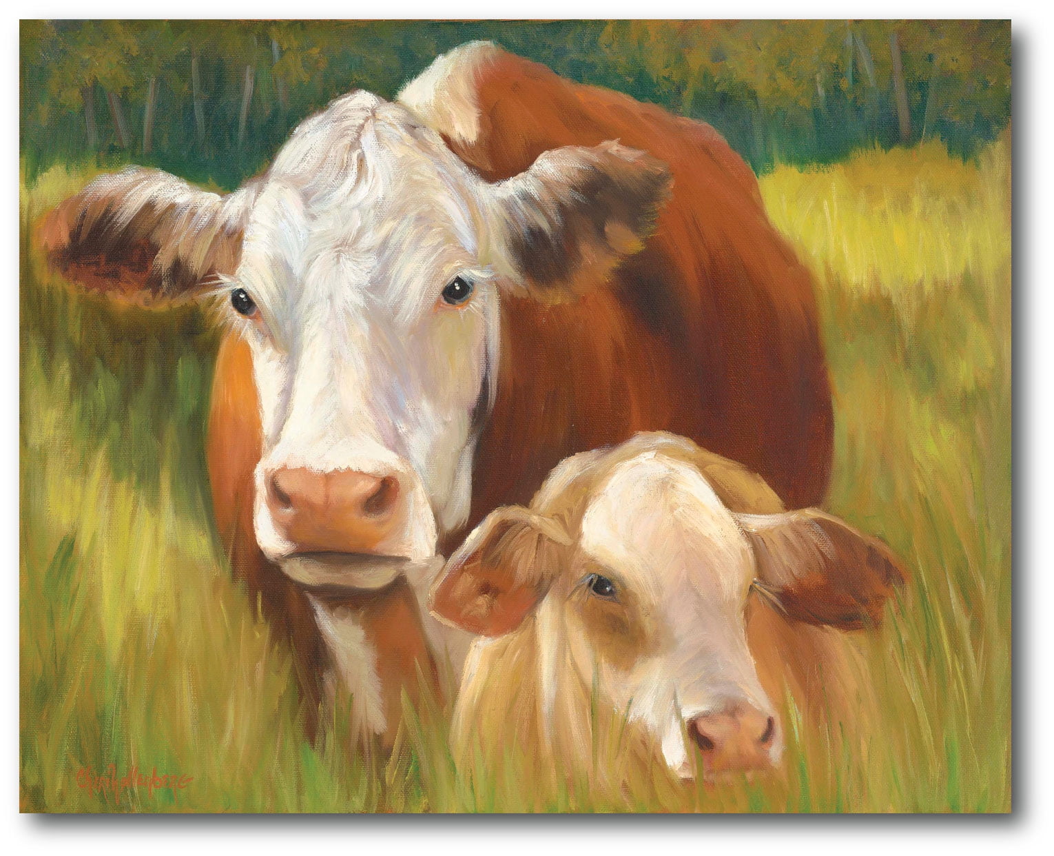 Courtside Market Mother Cow and Baby Gallery-Wrapped Canvas Wall Art, 16x20