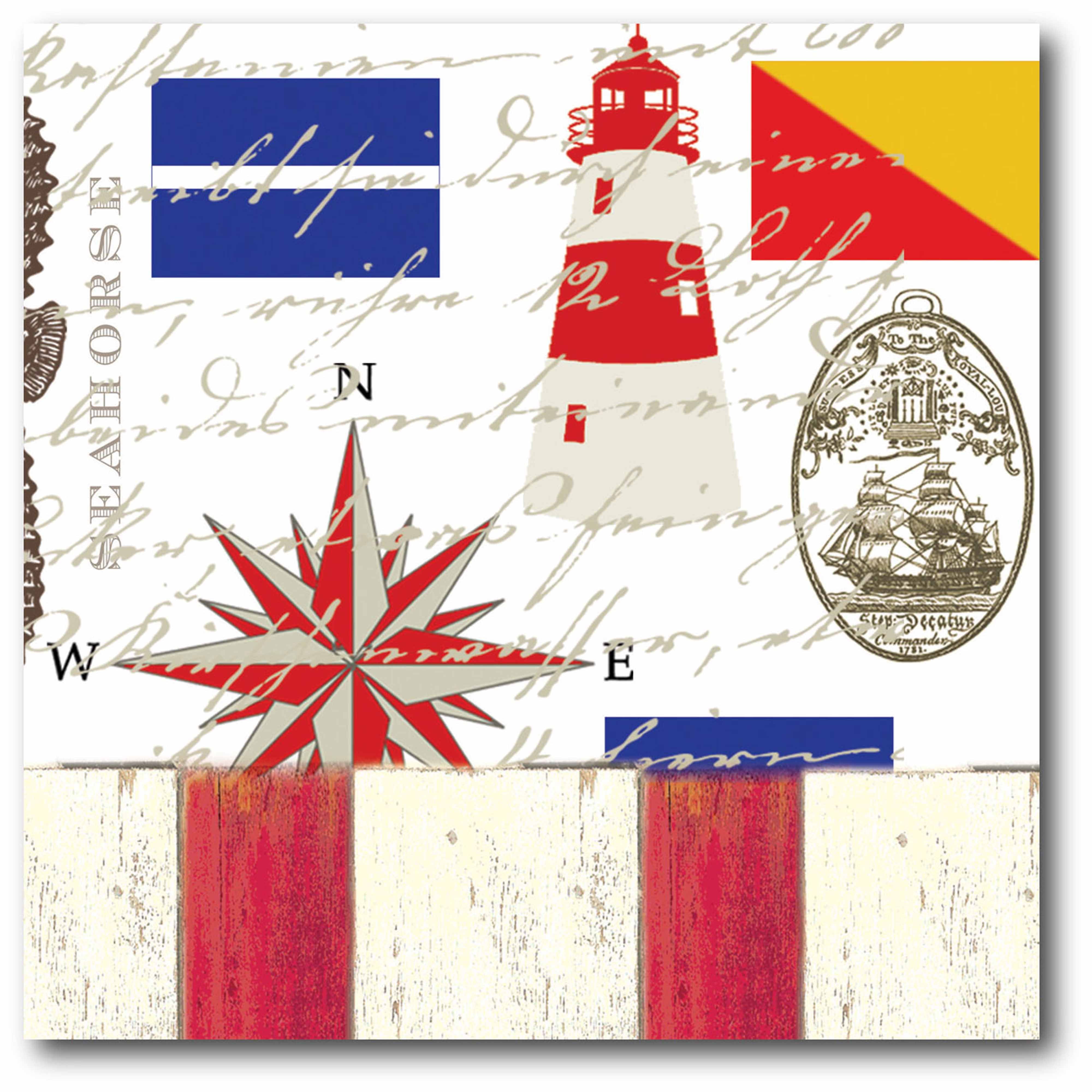 Courtside Market Nautical Flag II Gallery-Wrapped Canvas Wall Art, 16x16