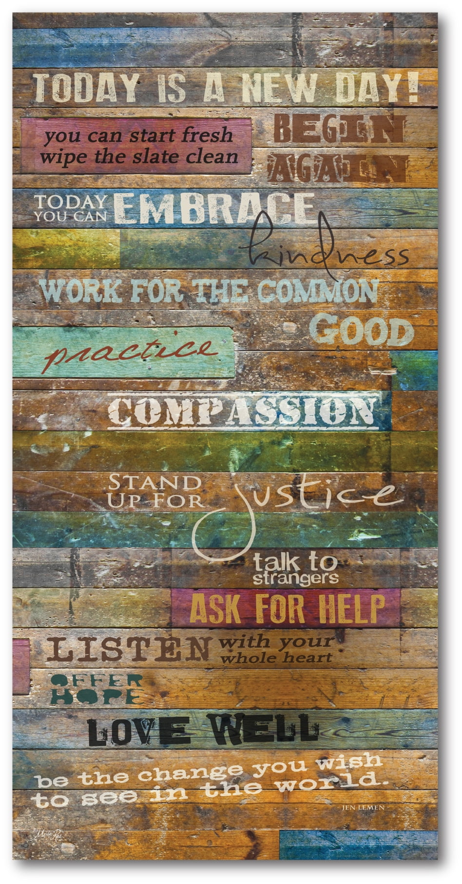 Courtside Market New Day 12"x24" Gallery-Wrapped Canvas Wall Art