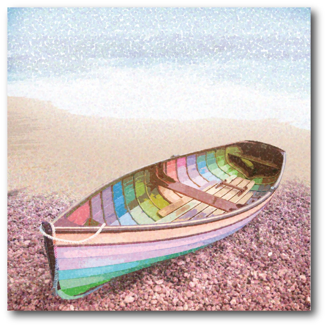 Courtside Market Pastel Row Boat Lara Skinner Gallery-Wrapped Canvas Wall Art, 16x16