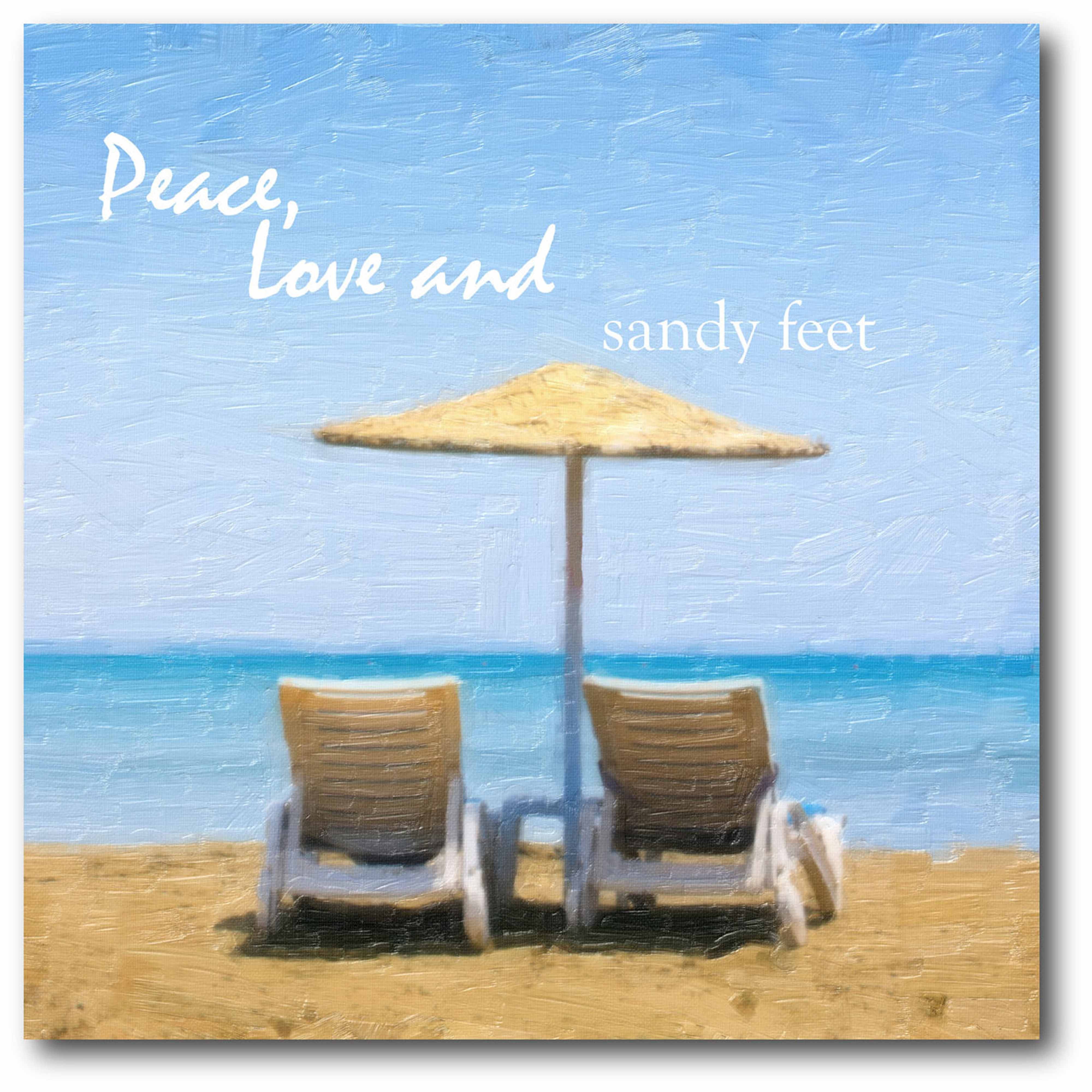 Courtside Market Peace, Love and Sandy Gallery-Wrapped Canvas Wall Art, 16x16