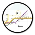 Courtside Market Queens Subway Map Circular Wood Decor