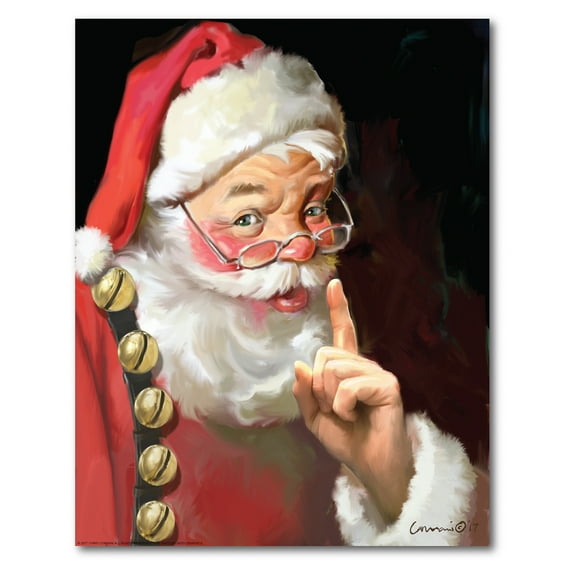Courtside Market Shhh Santa 16x20 Gallery-Wrapped Canvas Wall Art