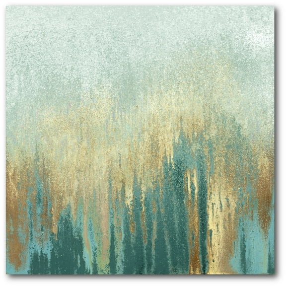 Courtside Market Teal Woods In Gold I 24"x24" Gallery-Wrapped Canvas Wall Art