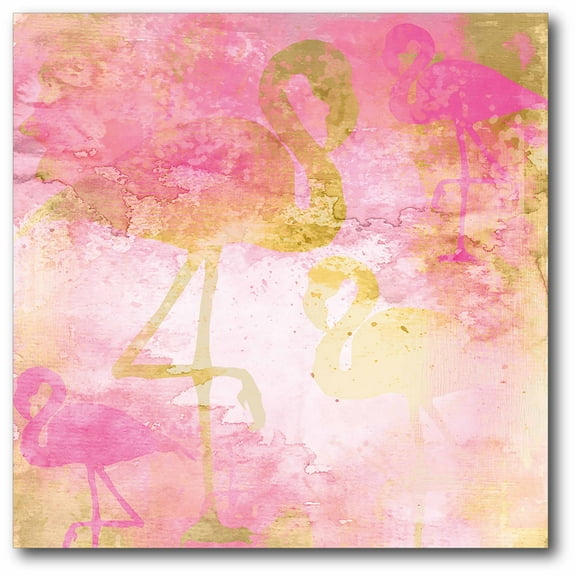 Courtside Market Tropical flamingo Sunset I Gallery-Wrapped Canvas Wall Art, 16x16