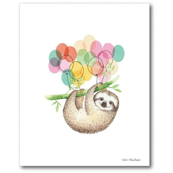 Courtside Market WEB-JV694-16x20 16 x 20 in. Sloth Birthday II Gallery-Wrapped Canvas Wall Art