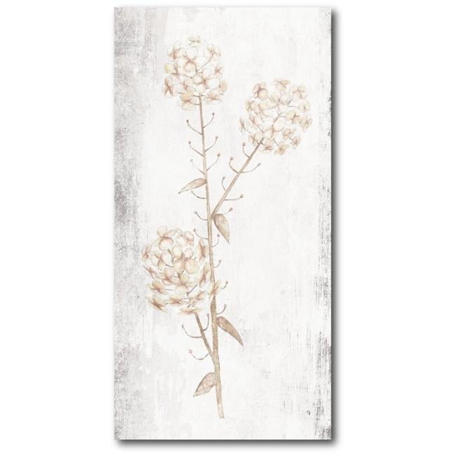 12 x 24 Beige and White Floral Canvas Wall Art
