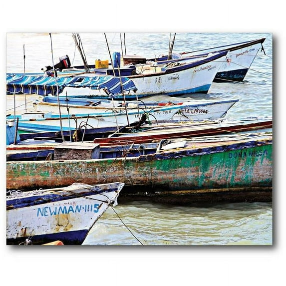 Courtside Market WEB-NC211-20x24 20 x 24 in. Colorful Boats Gallery-Wrapped Canvas Wall Art
