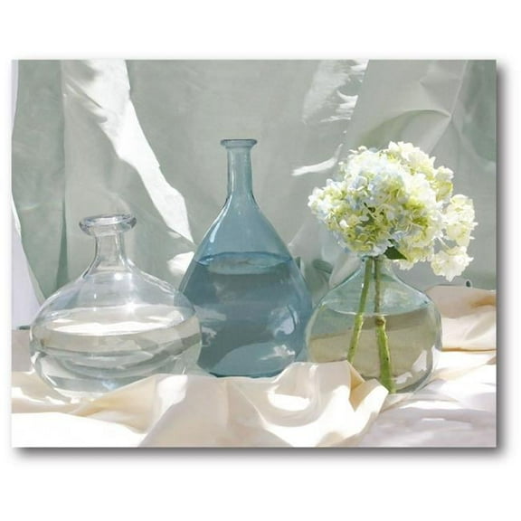 Courtside Market WEB-V117-16x20 16 x 20 in. Glass Jars with Flowers Gallery-Wrapped Canvas Wall Art