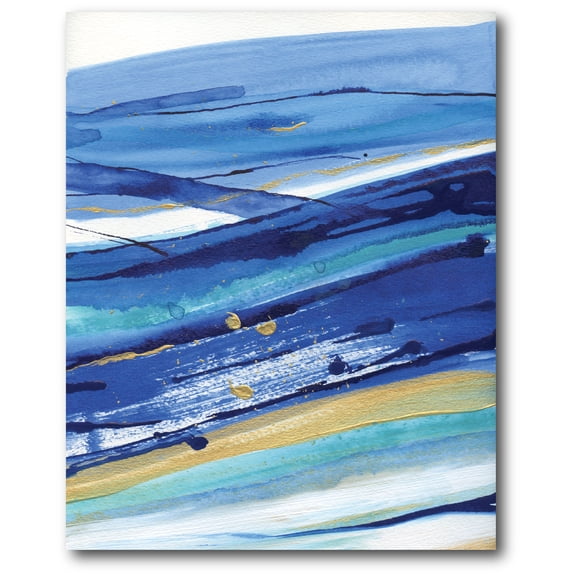 Courtside Market Wave of Navy & Gold I Gallery-Wrapped Canvas Wall Art, 16x20