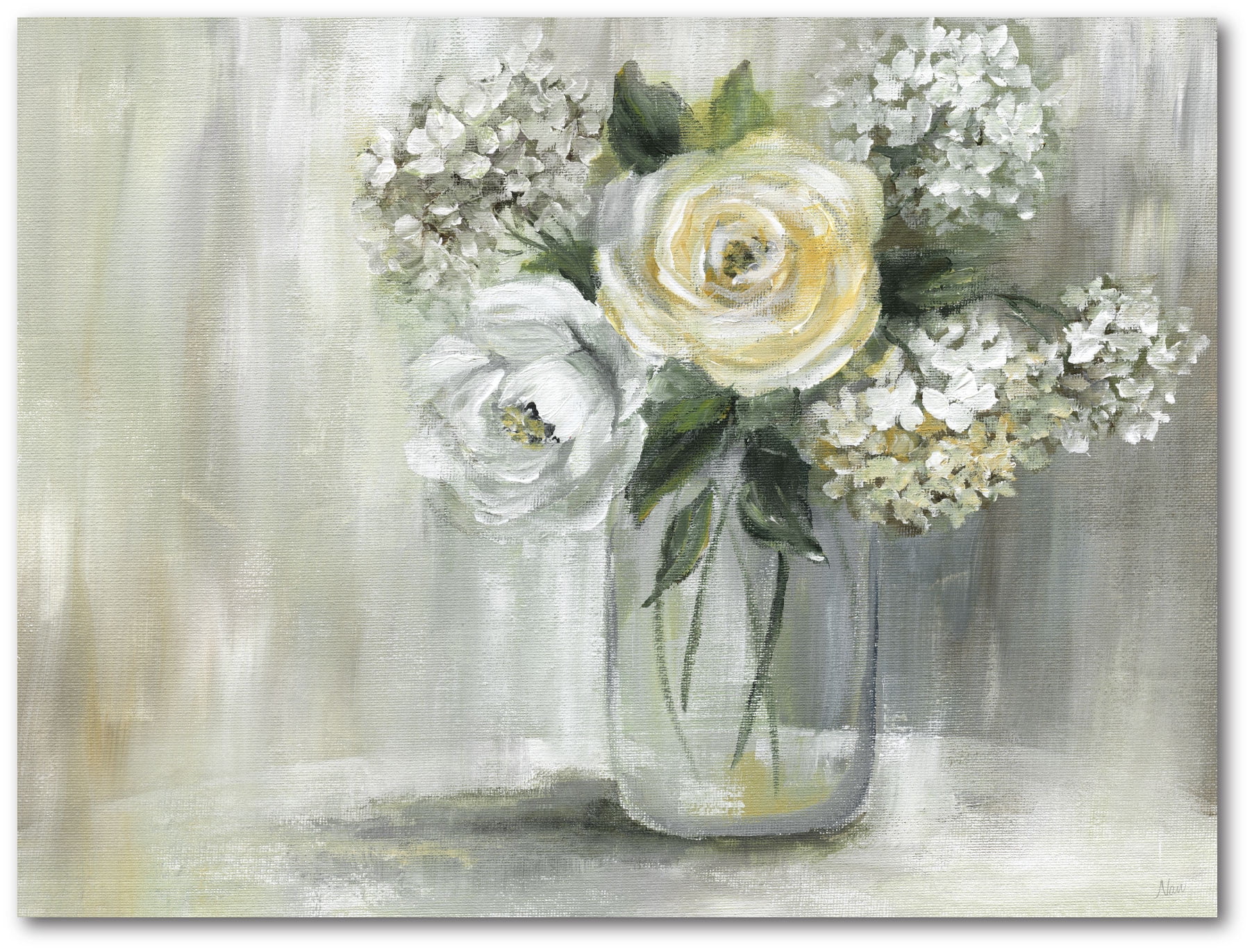 Courtside Market White Flowers 16"x20" Gallery-Wrapped Canvas Wall Art