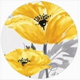 Courtside Market Yellow Poppy Round Metal Tin Sign Rustic Wreath Sign