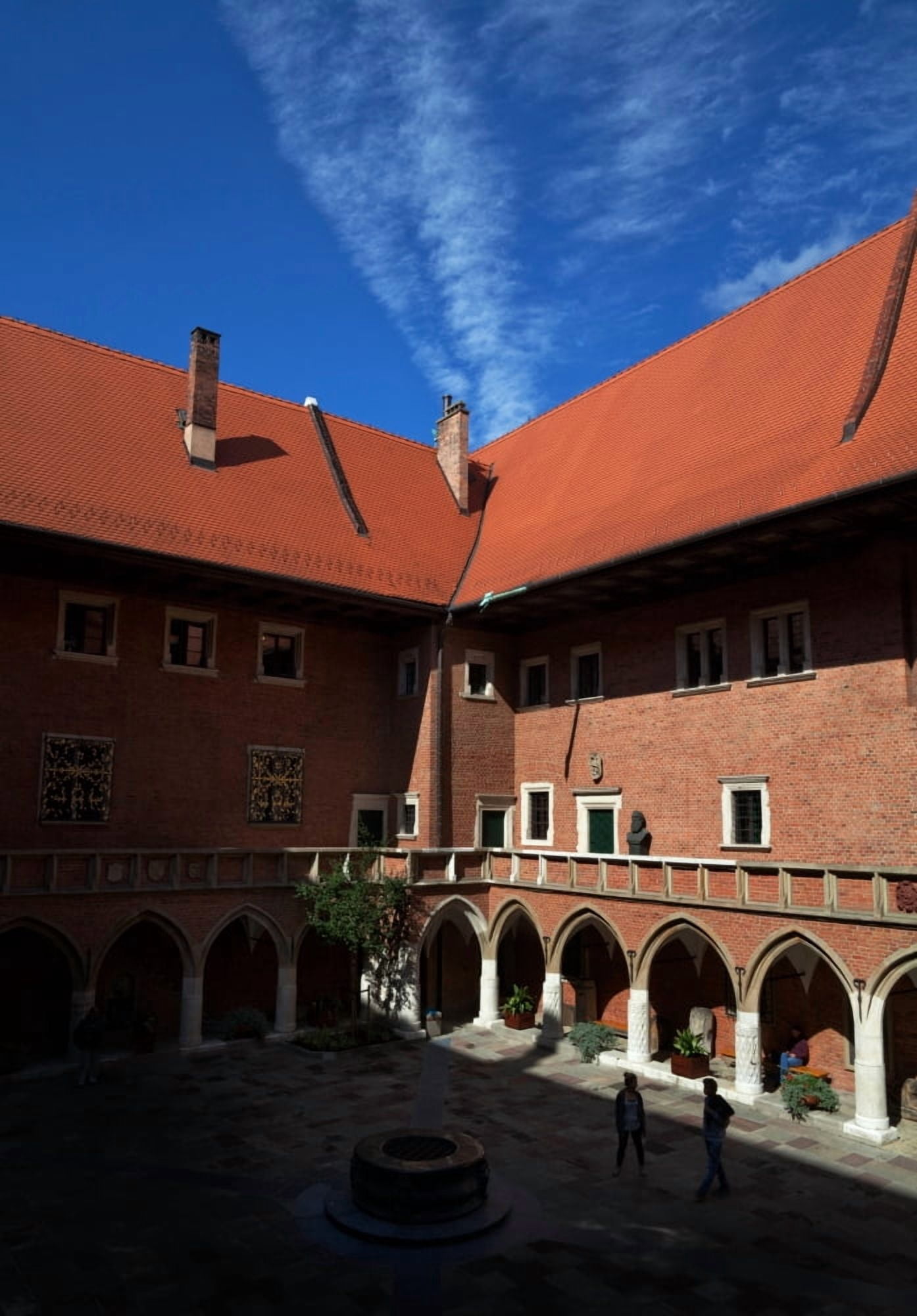 The Courtyard of 15th Century Jagiellonian University The astronomer Copernicus graduated as a student Krakow Poland Canvas Art - Panoramic Images (12 x 36)