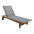 thumbnail image 1 of Courtyard Casual  Deck Side Natural Teak Outdoor Sling Chaise Lounge Chair, 1 of 5