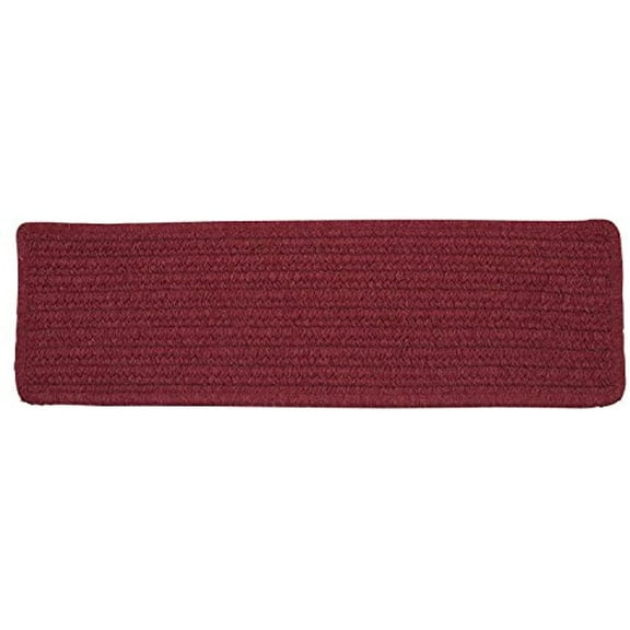 28" Maroon Handmade Braided Stair Tread Rug