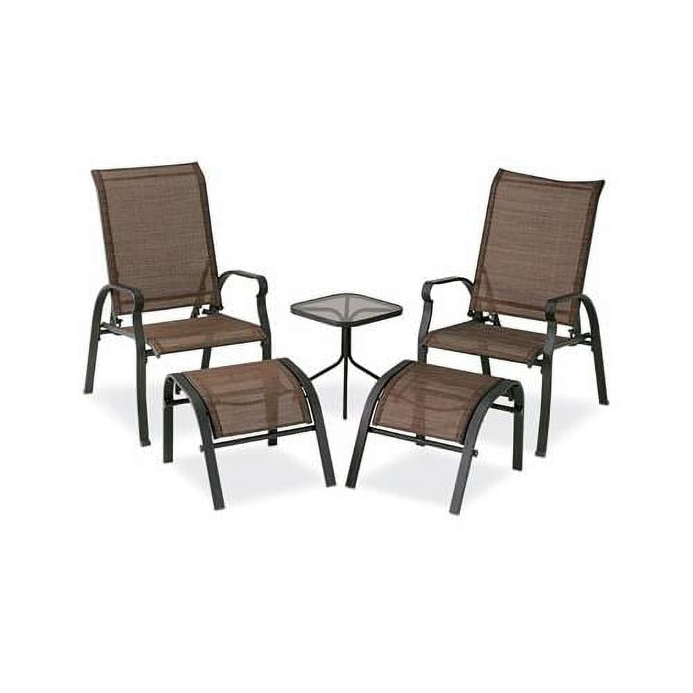 Courtyard Creations Verona Sling Chat Set, 5Piece, Brown