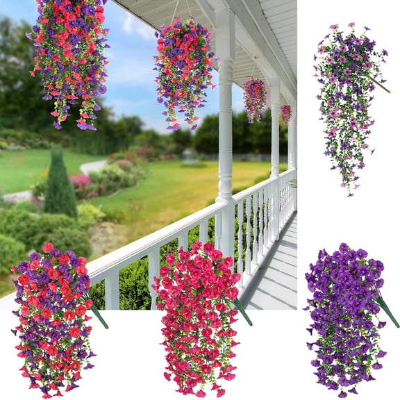 Courtyard Decoration Artificial Flower Mesh Decoration Violet Purple Floral Arrangement for Kitchen Countertop Organization and Clutter Reduction NCHKUN