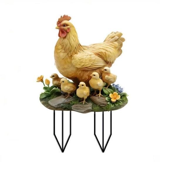 Courtyard Hen Logo Hen Acrylic Outdoor Garden Floor Insertion Garden Decoration Insertion Card Garden Animals 23.5X30Cm Acrylic Utility
