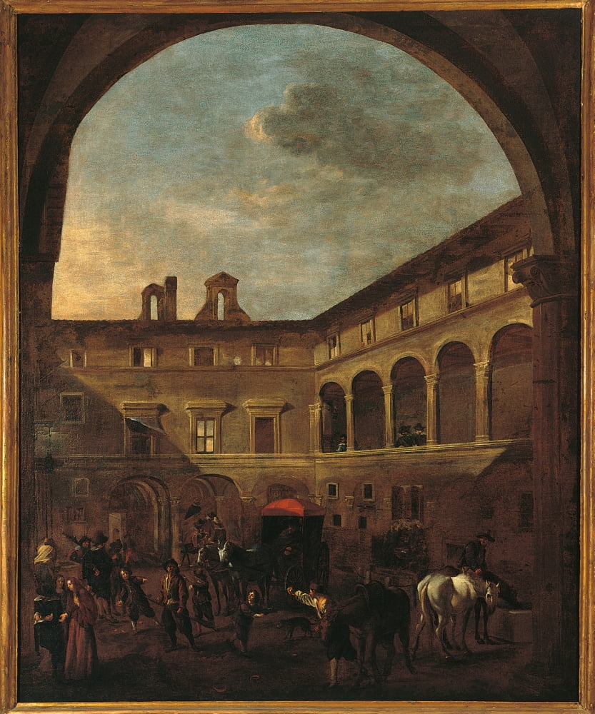 Courtyard Of Palazzo Nardini Canvas Art - (24 x 36)