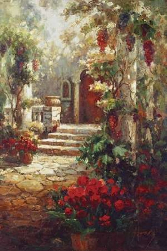 Courtyard Romance Canvas Art - Hong (24 x 36)