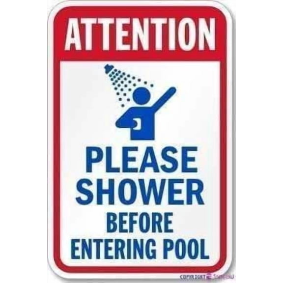 Courtyard Warning Sign - Pool Safety Rules, 8X12 Aluminum Metal Sign