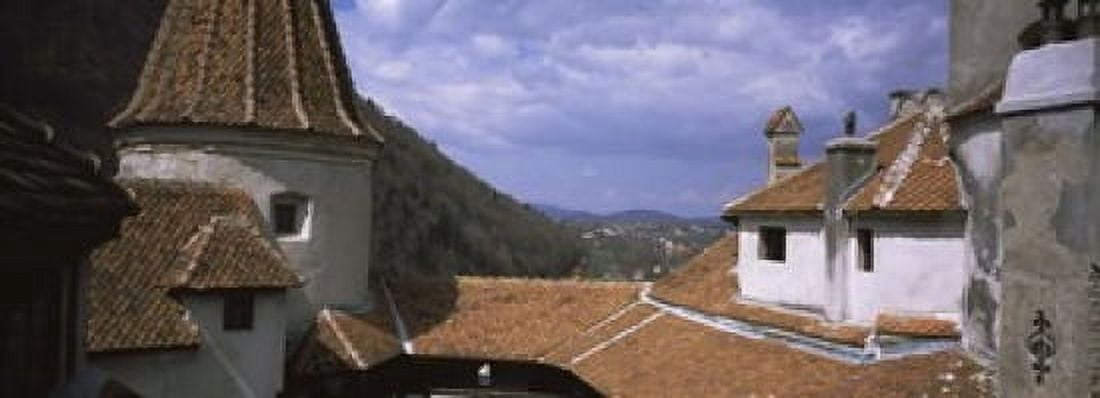 Courtyard of a castle Bran Castle Brasov Transylvania Mures County Romania Canvas Art - Panoramic Images (18 x 7)
