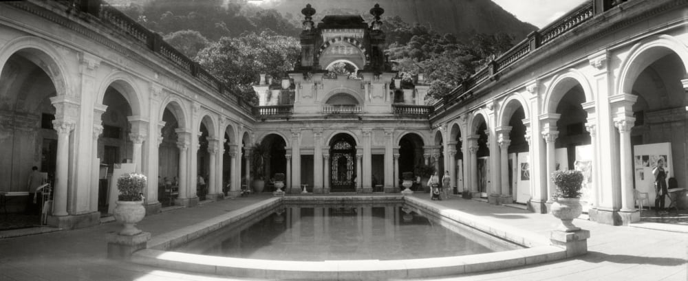 Courtyard of a mansion Parque Lage Jardim Botanico Corcovado Rio de Janeiro Brazil Canvas Art - Panoramic Images (36 x 12)