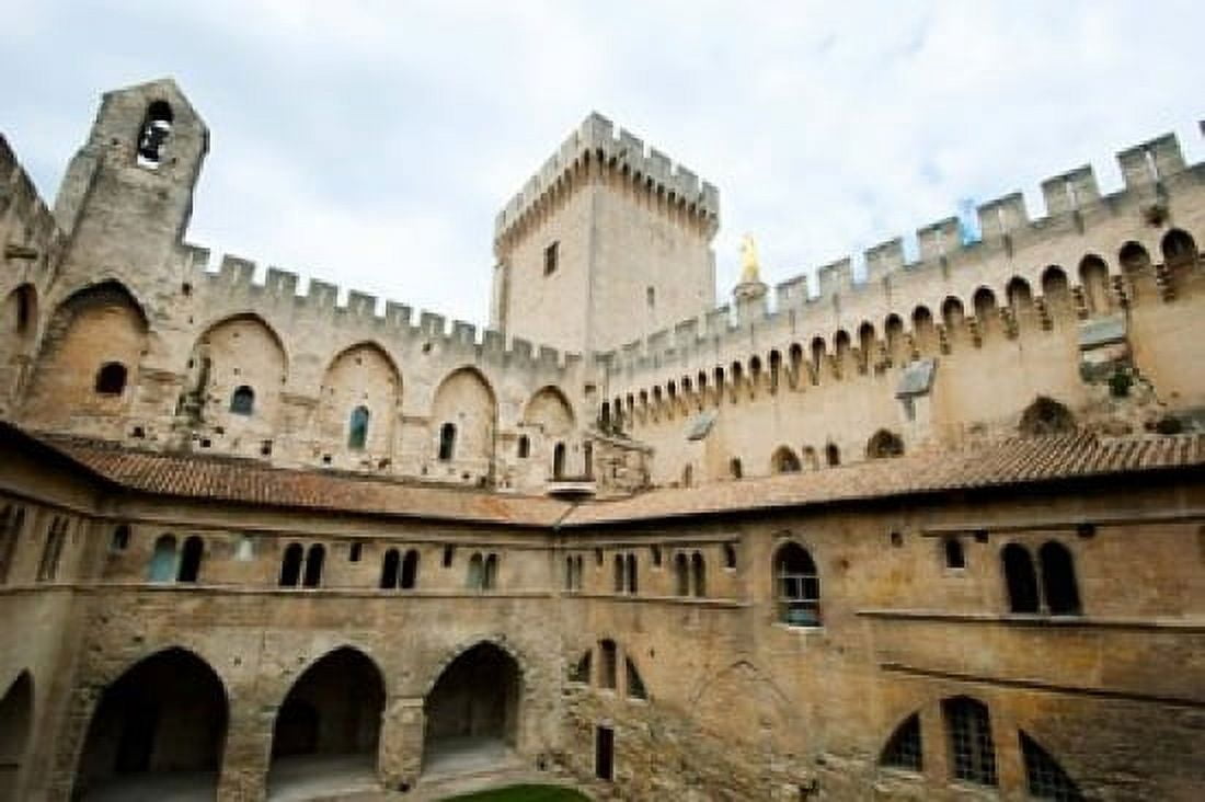 Courtyard of a palace Palais des Papes Avignon Vaucluse Provence-Alpes-Cote dAzur France Canvas Art - Panoramic Images (36 x 24)