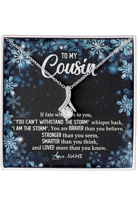 Cousin Birthday Gift Necklace, To My Cousin Necklace Gift, Christmas Gift, Wedding Gift for Cousin, Alluring Beauty Necklace with Message Card and Gift Box