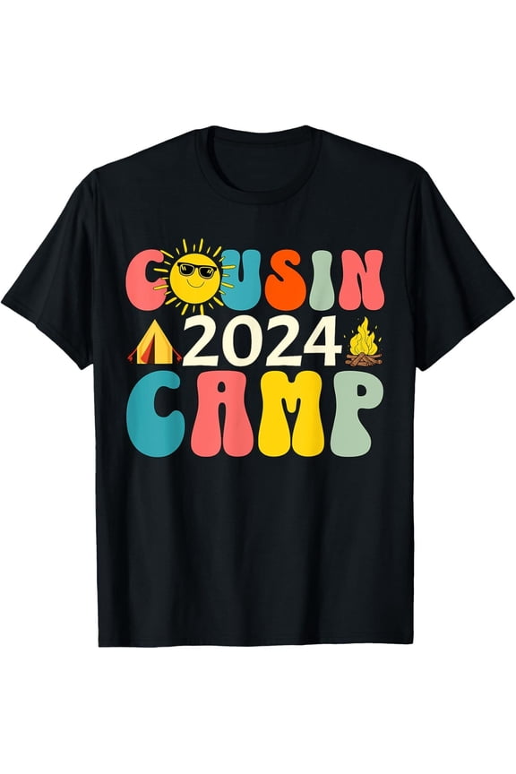 Cousin Camp 2024 Family Vacation Summer Kids Camping Crew T-Shirt