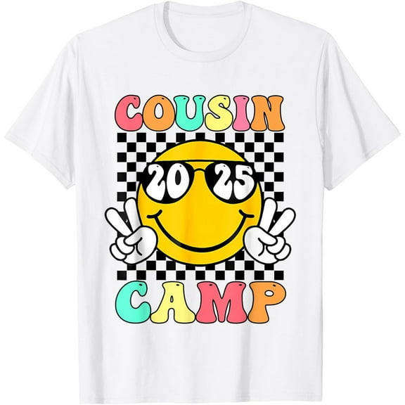 Cousin Camp 2025 Cute Summer Vacation Camping Crew T-Shirt