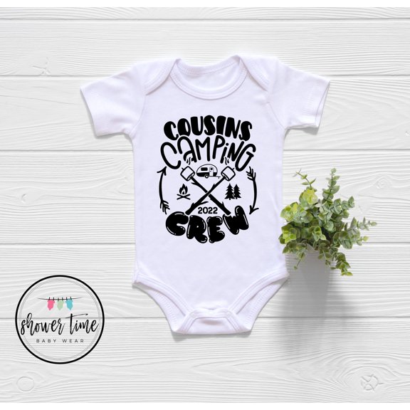 Cousin Camping Squad Kids Shirt - Cousin Camping Crew Shirt - Camping Crew Shirt -Cousin Camp Crew Baseball Tee-Camping Crew Onesie Cool Baby Clothing, BABY BODYSUIT LAT 4424