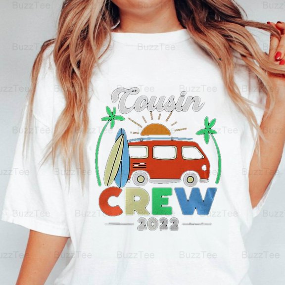 Cousin Crew 2022 Summer Vacation Family Matching Trip Fun Graphic T-Shirt Unisex, up to 5XL
