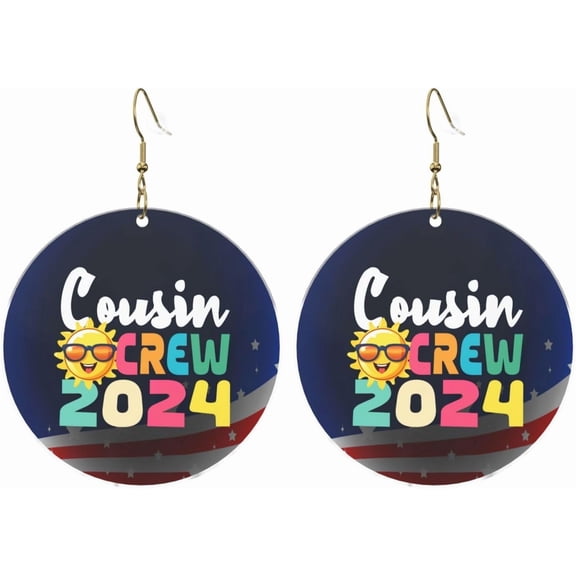 Cousin Crew 2024 Premium Refined Round Acrylic Earrings Lightweight Versatile For All Occasions[n465]