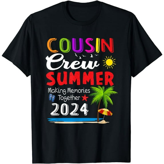 Cousin Crew 2024 Summer Vacation Beach Family Trip Matching T-Shirt
