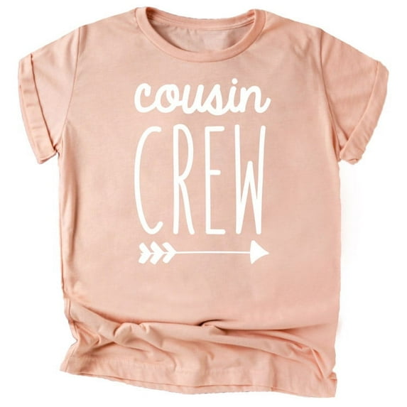 Cousin Crew Arrow T-Shirts and Bodysuits for Baby and Toddler Boy and Girls Fun Family Outfits White on Peach Shirt 4T